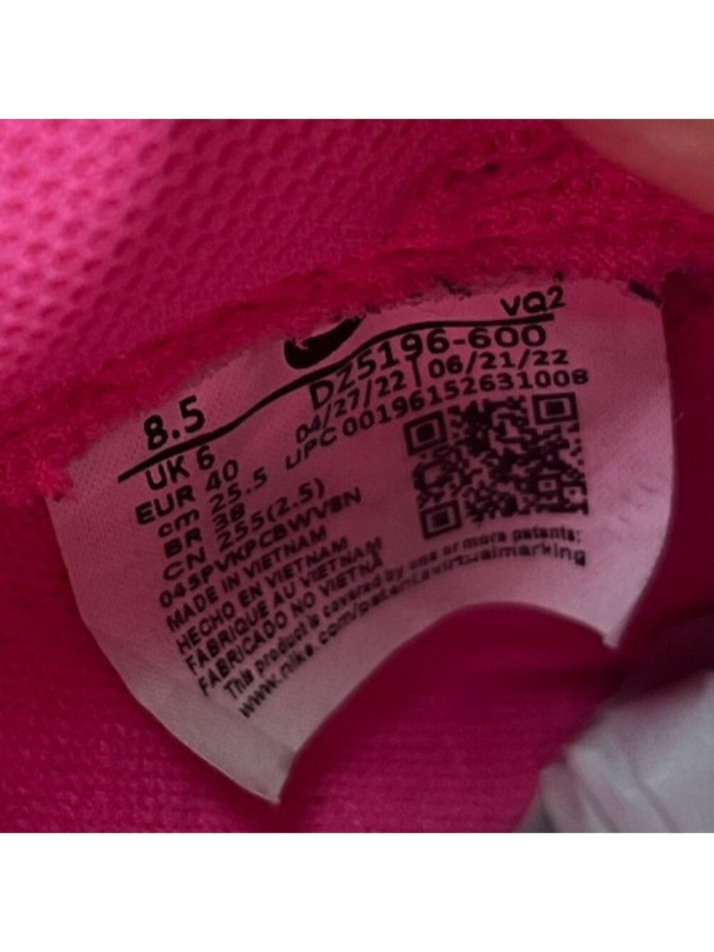 Nike Dunk Low Womens Size 8.5 Pink White Athletic Walking Leather Shoes Sneakers - Picture 10 of 10